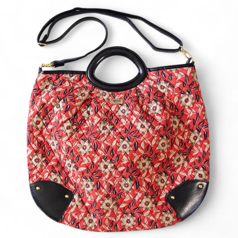 Vintage Maggie B Quilted Floral Tote Bag w/ Strap